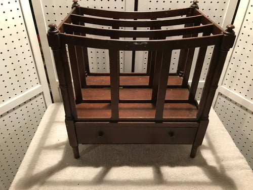 Vintage Wooden Magazine Rack with Bottom Drawer (26)