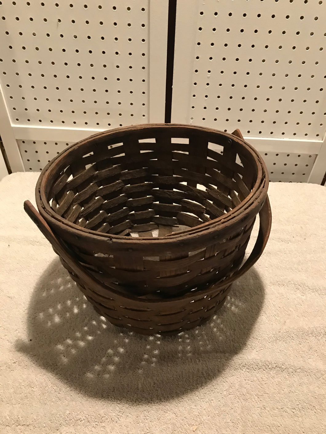 Vintage Wide-Weave, Handled Basket (32)