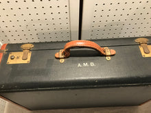 Vintage Black & Brown Monogramed Suitcase (14A)