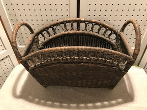 Vintage Woven Whicker Magazine Rack (24)