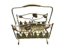 Vintage Painted Metal Floral Magazine Rack (22)