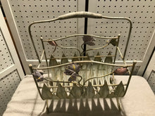 Vintage Painted Metal Floral Magazine Rack (22)