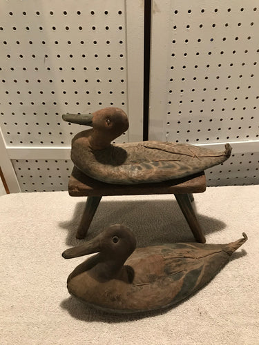 Vintage Pair of 1930s or '40s Canvas Duck Decoys #61