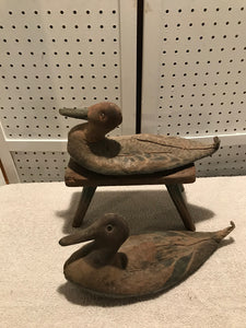 Vintage Pair of 1930s or '40s Canvas Duck Decoys #61