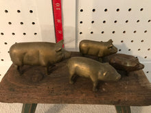 Vintage Brass Momma Pig with 3 Babies #81