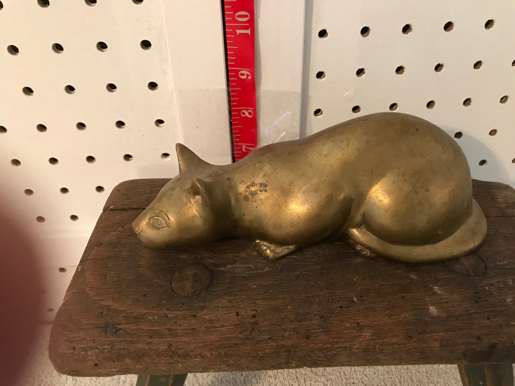 Vintage Heavy Brass Cat #78