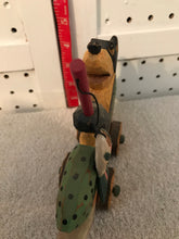 Wooden Hand-Carved, Hand-Painted Bear, Sitting, Fishing, In A Fish Car #73