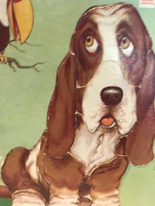 Vintage Basset Dog Board Puzzle 9 PC (#3)