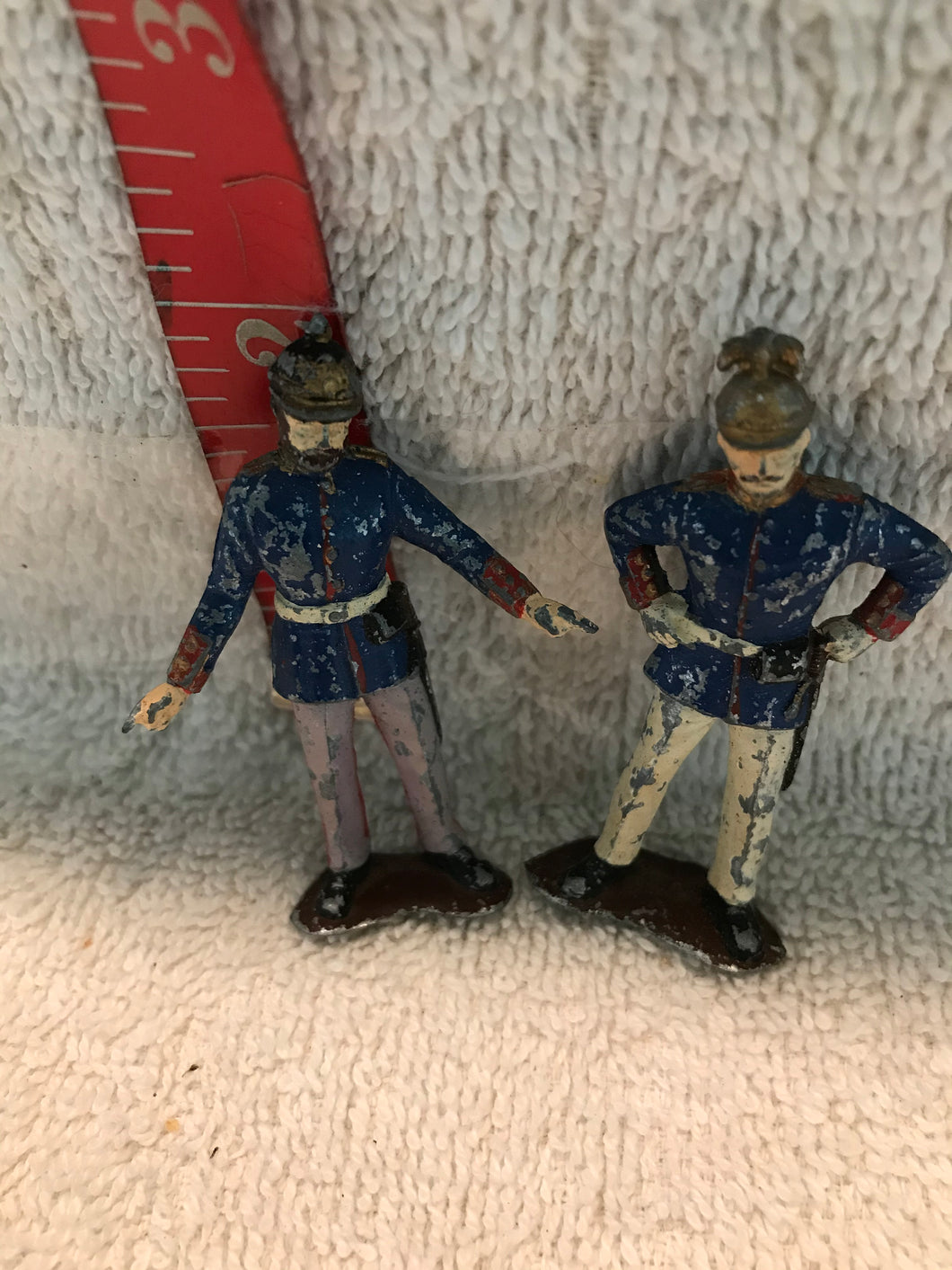 Antique Set of 2 Lead European Toy Soldiers #2062