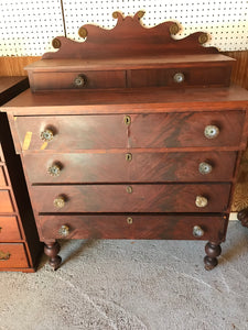 Antique Louver 4-Drawer Chest With Fat Glass Knobs #5