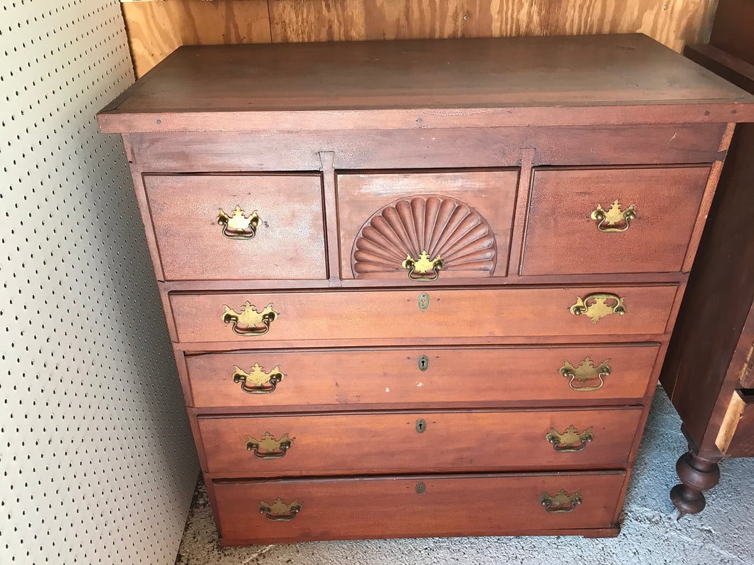 Early Chest With Fan Covered Drawers #6