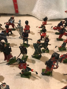 Antique Set of 55 Britian England Painted Lead Soldiers #2060