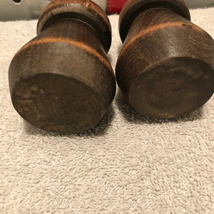 Set of Wooden Barrel Shaped Salt & Pepper Shakers (410)