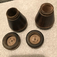 Set of Wooden Barrel Shaped Salt & Pepper Shakers (410)