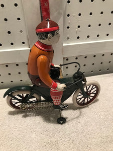 Vintage Repro Tin Wind-up Bike Rider #2058