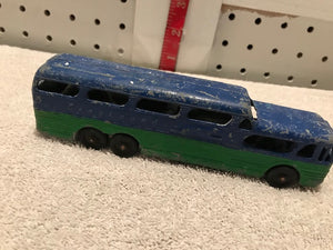 Vintage Blue/Green Greyhound Bus Toy #2056