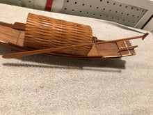 Vintage Stained Balsa Wood (?) & Brass Trimmed Model Boat (#10)