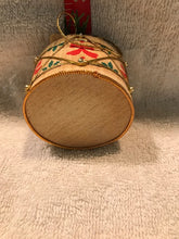 Small Decorated Wooden Drum Ornament (3a)