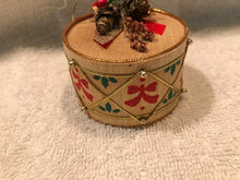 Small Decorated Wooden Drum Ornament (3a)