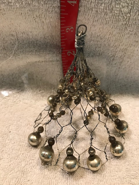 Vintage Grey & Glass Beaded Tree Topper (46)