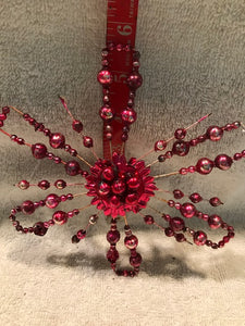 Vintage Pink Glass Beaded Tree Topper (47)