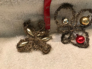 Vintage Set of Two Handmade Glass Beaded Ornaments (48)