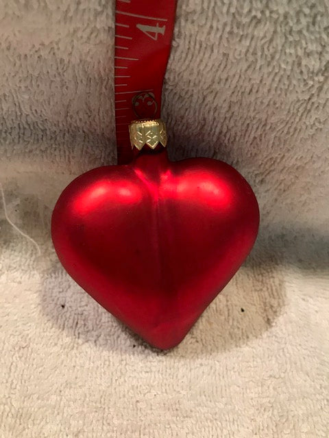 Red Heart-shaped Glass Ornament (55)