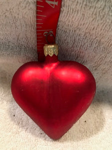 Red Heart-shaped Glass Ornament (55)