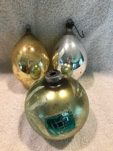 Vintage Set of 3 Glass Christmas Balls (One Asian) (34)