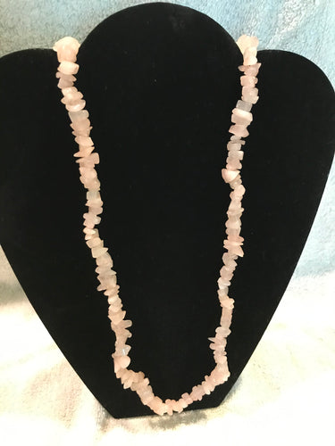 Vintage Pink Quartz Necklace 17 1/2