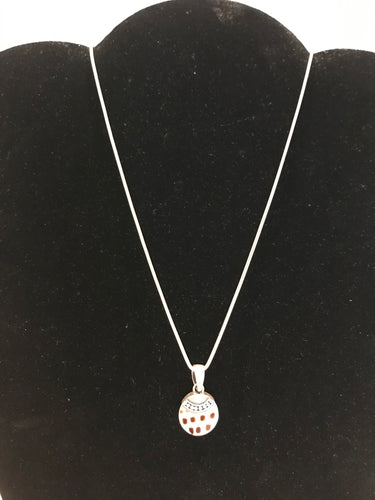 Vintage Silver .925 Lady Bug-type Necklace 8 1/2