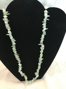 Vintage Green Tinted Rough Cut Stone Necklace #12