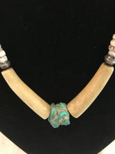 Vintage Turquoise & Bone, Heishe Necklace #17