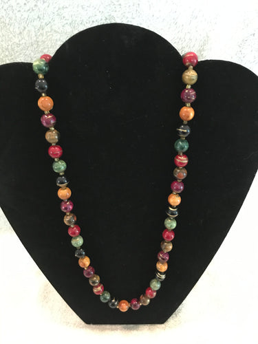 Vintage Multi-Colored Beaded Necklace #19