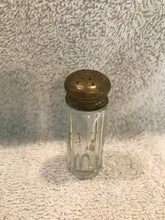 Vintage Brass & Glass Single Salt and Pepper Shaker (405)