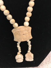 Vintage Carved Elephant & Buddha With Silver Clasp Necklace #22