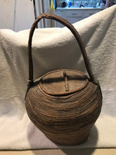 Antique/Vintage Lidded, Woven, Handled Native American Basket (#30)