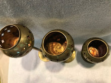 Vintage Set of 3 Brass Candle Holders #90