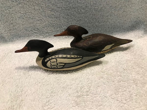 Vintage Pair of Hand Crafted Mini Merganser Decoys (#59)