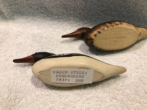 Vintage Pair of Hand Crafted Mini Merganser Decoys (#59)