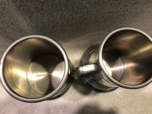 Vintage Pair of Web Pewter Steins (#76)