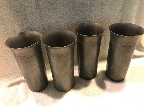 Vintage Set of 4 Genuine Pewter Cups (#77)