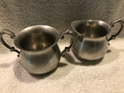 Vintage Empire Pewter #727 Cream & Sugar Set (#88)