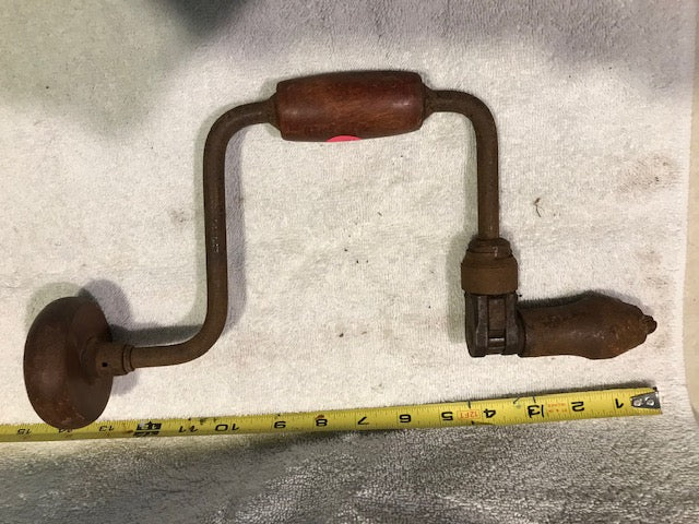 Vintage Wooden Handle Manual Drill (#131)