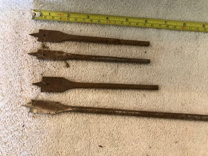 Vintage Set of 4 Spade Bits Asst'd Sizes (#189)