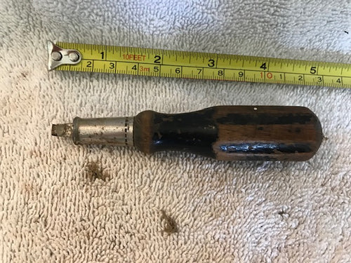 Vintage Wooden Handled Small Flat Head Screw Driver (#191)