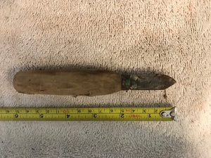 Vintage Wooden Handled Leather (?) Blade (#195)