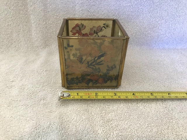 Vintage Brass & Glass Trinket Box (#96)