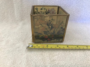 Vintage Brass & Glass Trinket Box (#96)