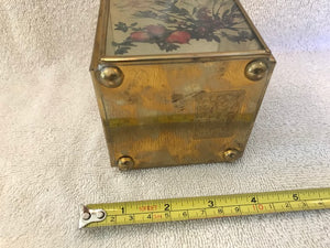 Vintage Brass & Glass Trinket Box (#96)